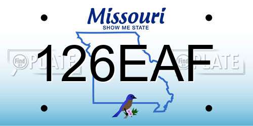 126EAF Missouri License Plate