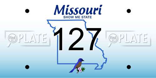127 Missouri License Plate