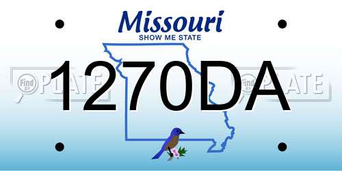 1270DA Missouri License Plate