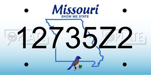 12735Z2 Missouri License Plate