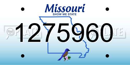 1275960 Missouri License Plate