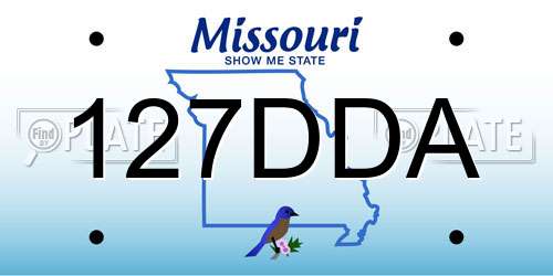 127DDA Missouri License Plate