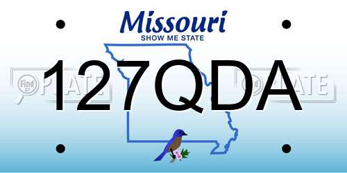 127QDA Missouri License Plate