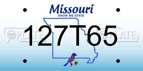 127T65 Missouri License Plate