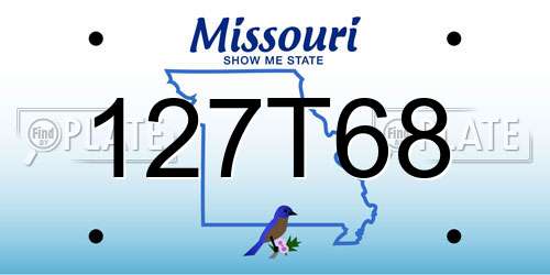 127T68 Missouri License Plate
