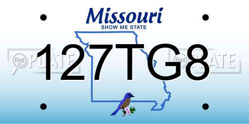 127TG8 Missouri License Plate