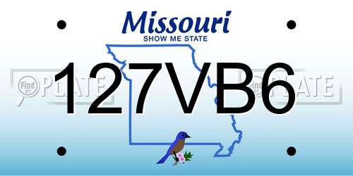 127VB6 Missouri License Plate