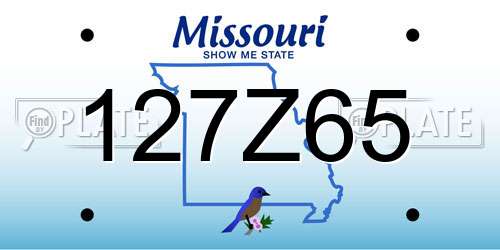 127Z65 Missouri License Plate