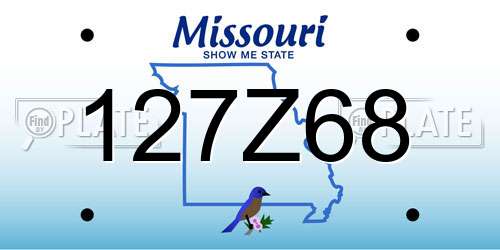 127Z68 Missouri License Plate
