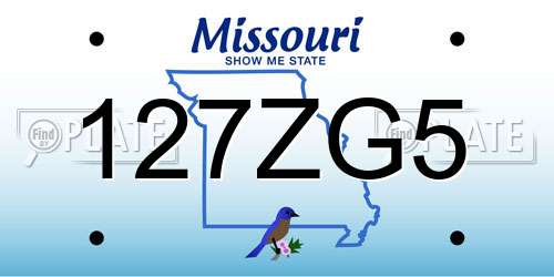 127ZG5 Missouri License Plate
