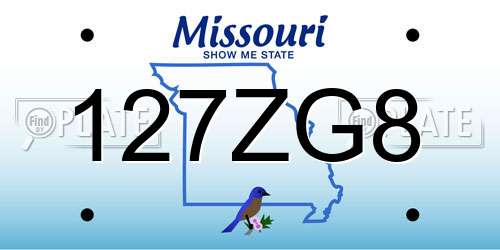 127ZG8 Missouri License Plate
