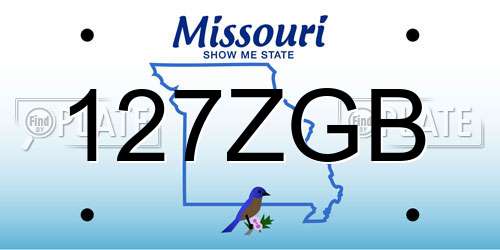 127ZGB Missouri License Plate