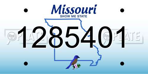 1285401 Missouri License Plate