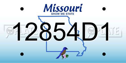 12854D1 Missouri License Plate