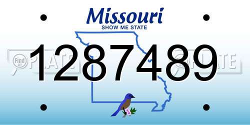 1287489 Missouri License Plate