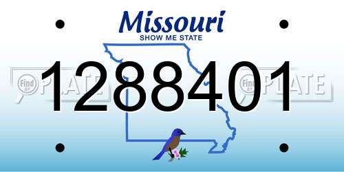 1288401 Missouri License Plate