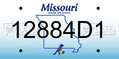 12884D1 Missouri License Plate