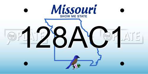 128AC1 Missouri License Plate