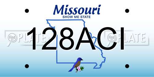 128ACI Missouri License Plate
