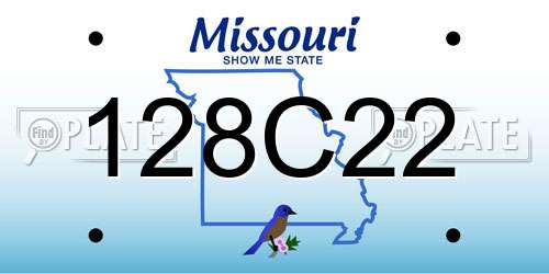 128C22 Missouri License Plate
