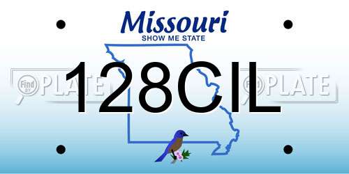 128CIL Missouri License Plate