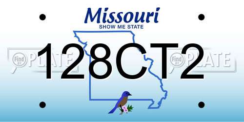 128CT2 Missouri License Plate