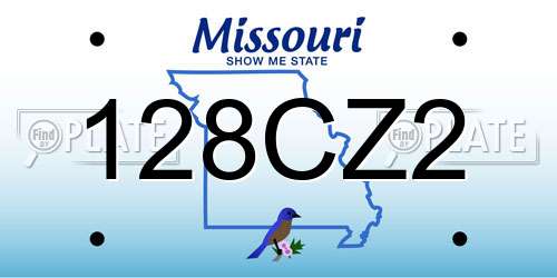 128CZ2 Missouri License Plate