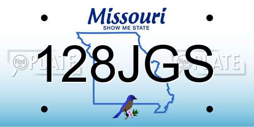 128JGS Missouri License Plate