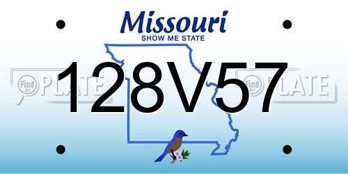 128V57 Missouri License Plate