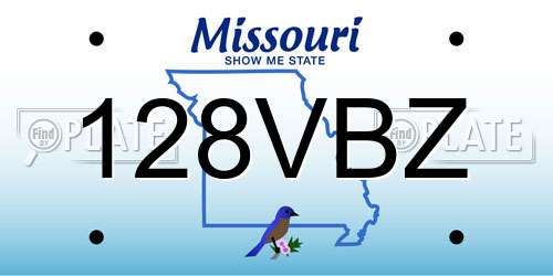 128VBZ Missouri License Plate
