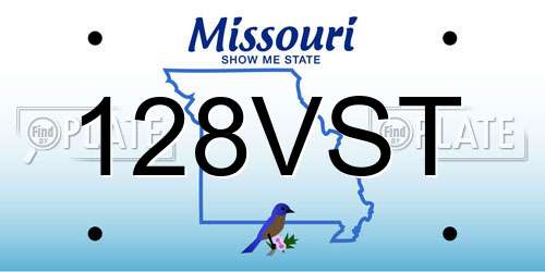 128VST Missouri License Plate