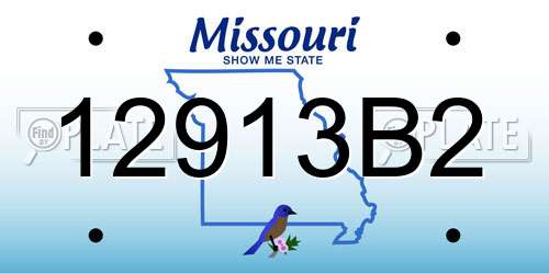 12913B2 Missouri License Plate