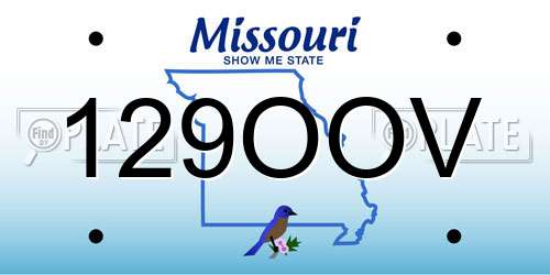 129OOV Missouri License Plate
