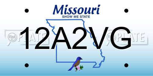 12A2VG Missouri License Plate