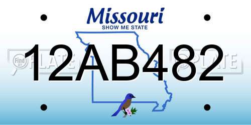 12AB482 Missouri License Plate