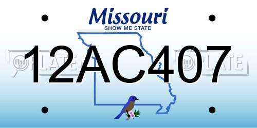12AC407 Missouri License Plate