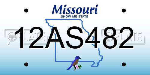 12AS482 Missouri License Plate