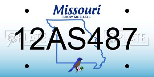 12AS487 Missouri License Plate