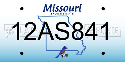 12AS841 Missouri License Plate