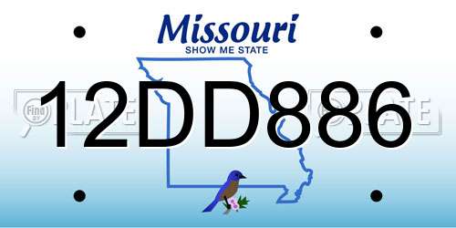 12DD886 Missouri License Plate