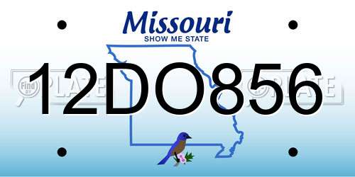 12DO856 Missouri License Plate