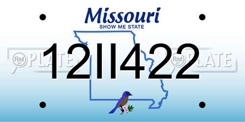 12II422 Missouri License Plate