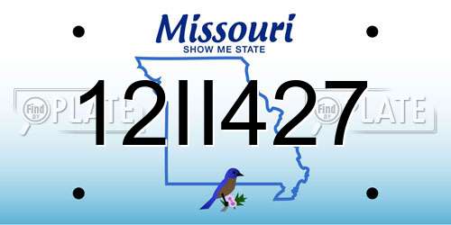 12II427 Missouri License Plate
