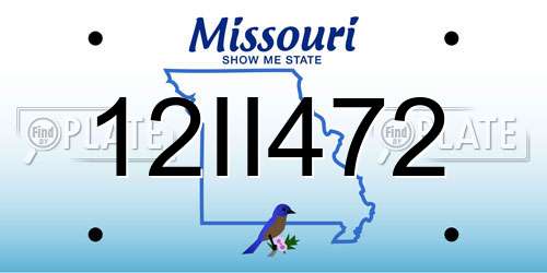 12II472 Missouri License Plate