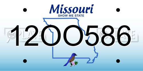 12OO586 Missouri License Plate