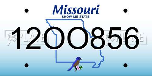 12OO856 Missouri License Plate