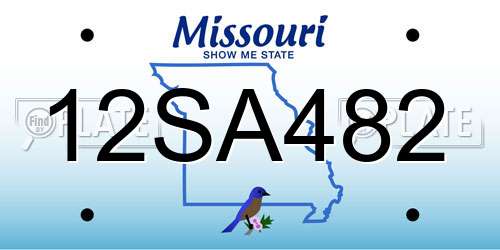 12SA482 Missouri License Plate