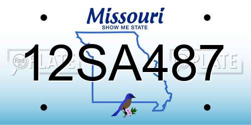12SA487 Missouri License Plate