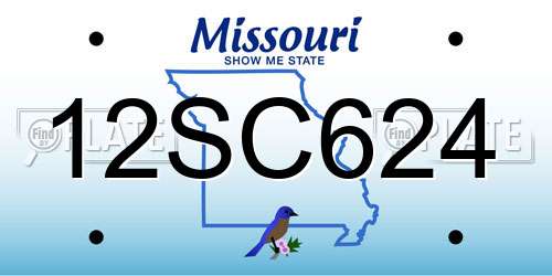 12SC624 Missouri License Plate