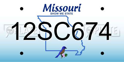 12SC674 Missouri License Plate